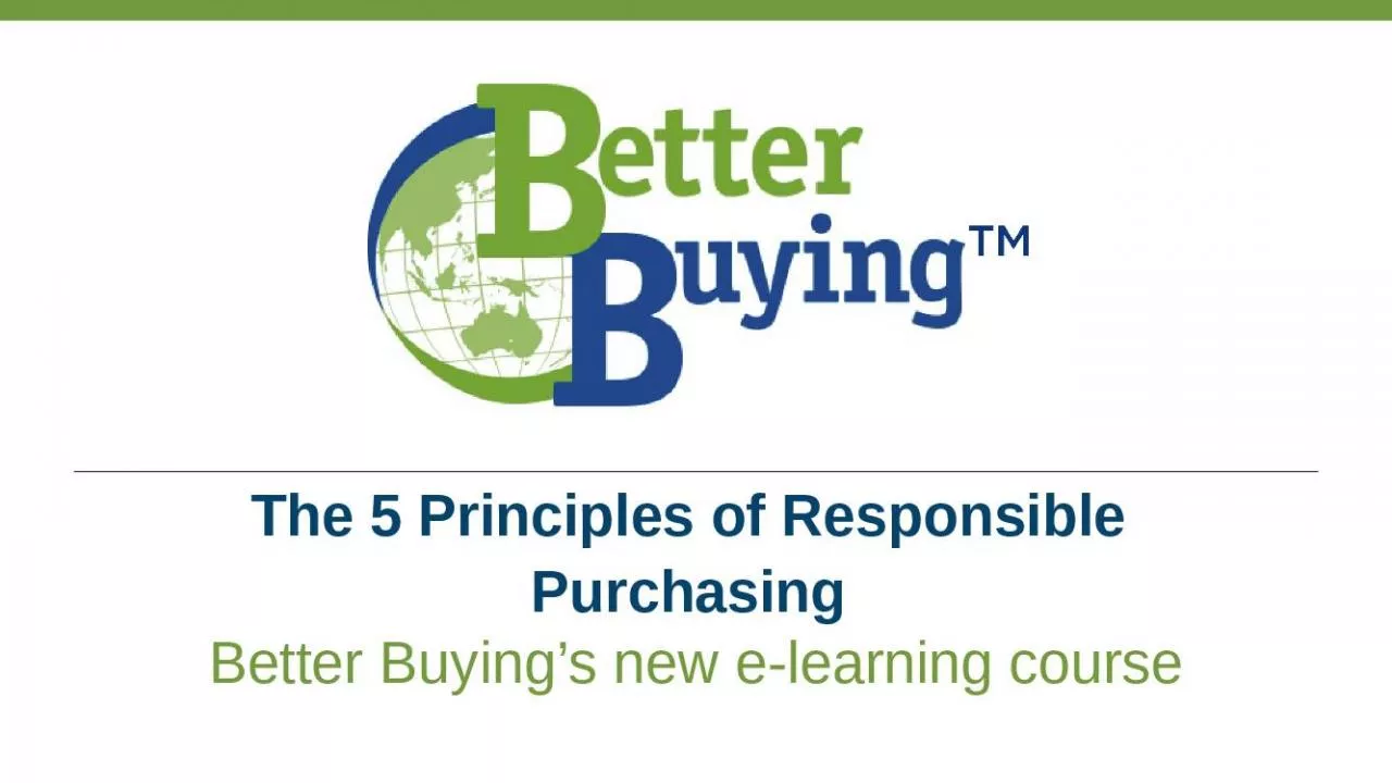 PPT-The 5 Principles of Responsible Purchasing