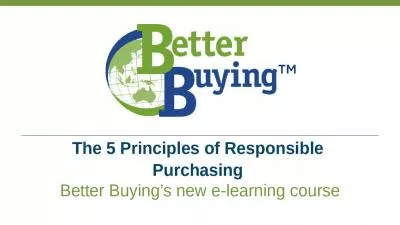 The 5 Principles of Responsible  Purchasing