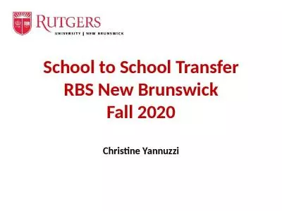 School to School Transfer RBS New Brunswick Fall 2020