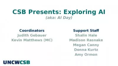 CSB Presents: Exploring AI (aka: AI Day)