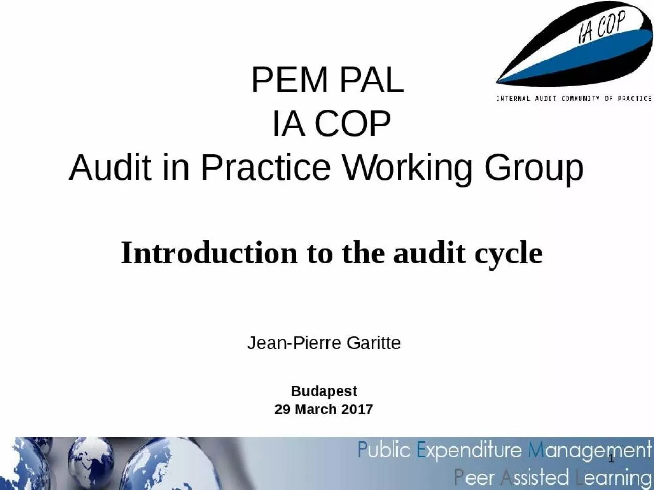 PPT-PEM PAL IA COP Audit in Practice Working Group Introduction to the audit cycle