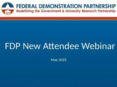 FDP New Attendee Webinar