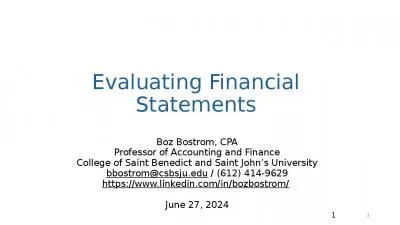 Evaluating Financial Statements