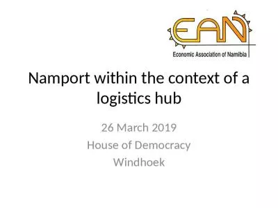 Namport within the context of a logistics hub