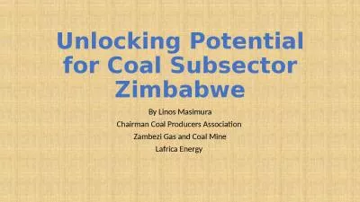 Unlocking Potential for Coal Subsector Zimbabwe