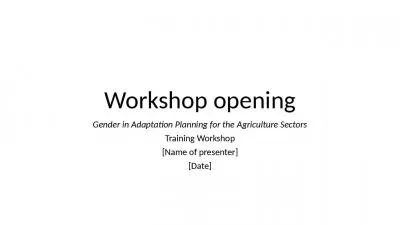 Workshop opening