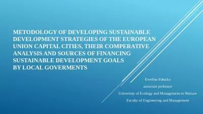 METODOLOGY OF DEVELOPING SUSTAINABLE DEVELOPMENT STRATEGIES OF THE EUROPEAN  UNION CAPITAL