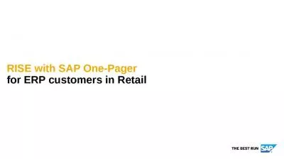 RISE with SAP One-Pager for ERP customers in Retail