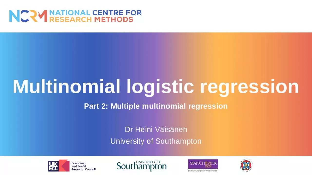 PPT-Multinomial logistic regression