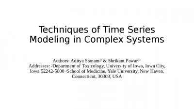 Techniques of Time Series Modeling in Complex Systems