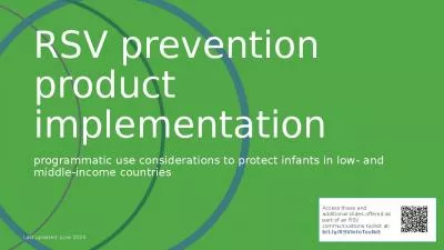 RSV prevention product implementation