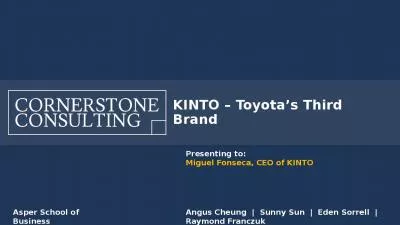 KINTO   Toyota s Third Brand