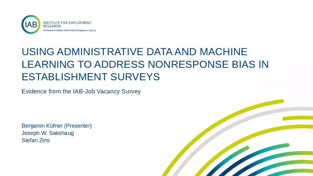 PPT-Using administrative data and machine learning to address nonresponse bias in establishment