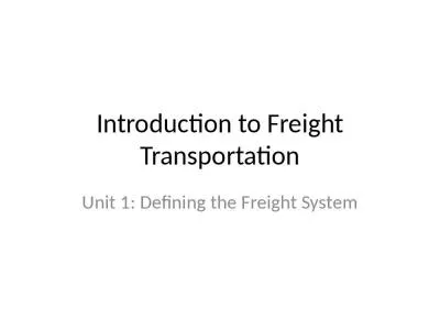 Introduction to Freight Transportation