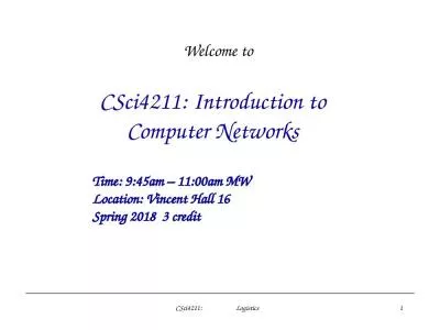 CSci4211: Introduction to Computer Networks