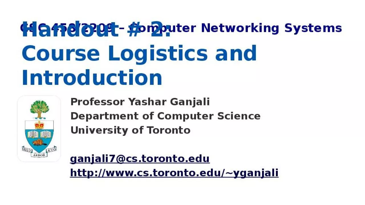 PPT-Handout # 2: Course Logistics and Introduction