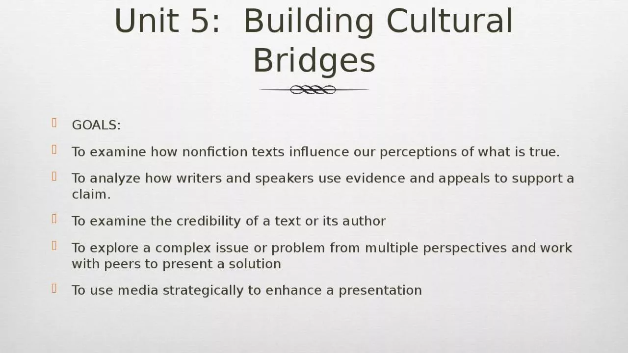 PPT-Unit 5: Building Cultural Bridges