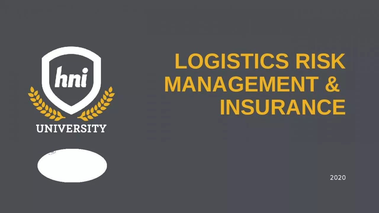 PPT-Logistics Risk management & Insurance