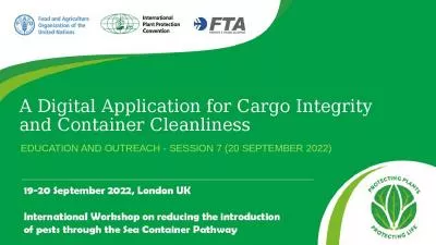 A Digital Application for Cargo Integrity and Container Cleanliness