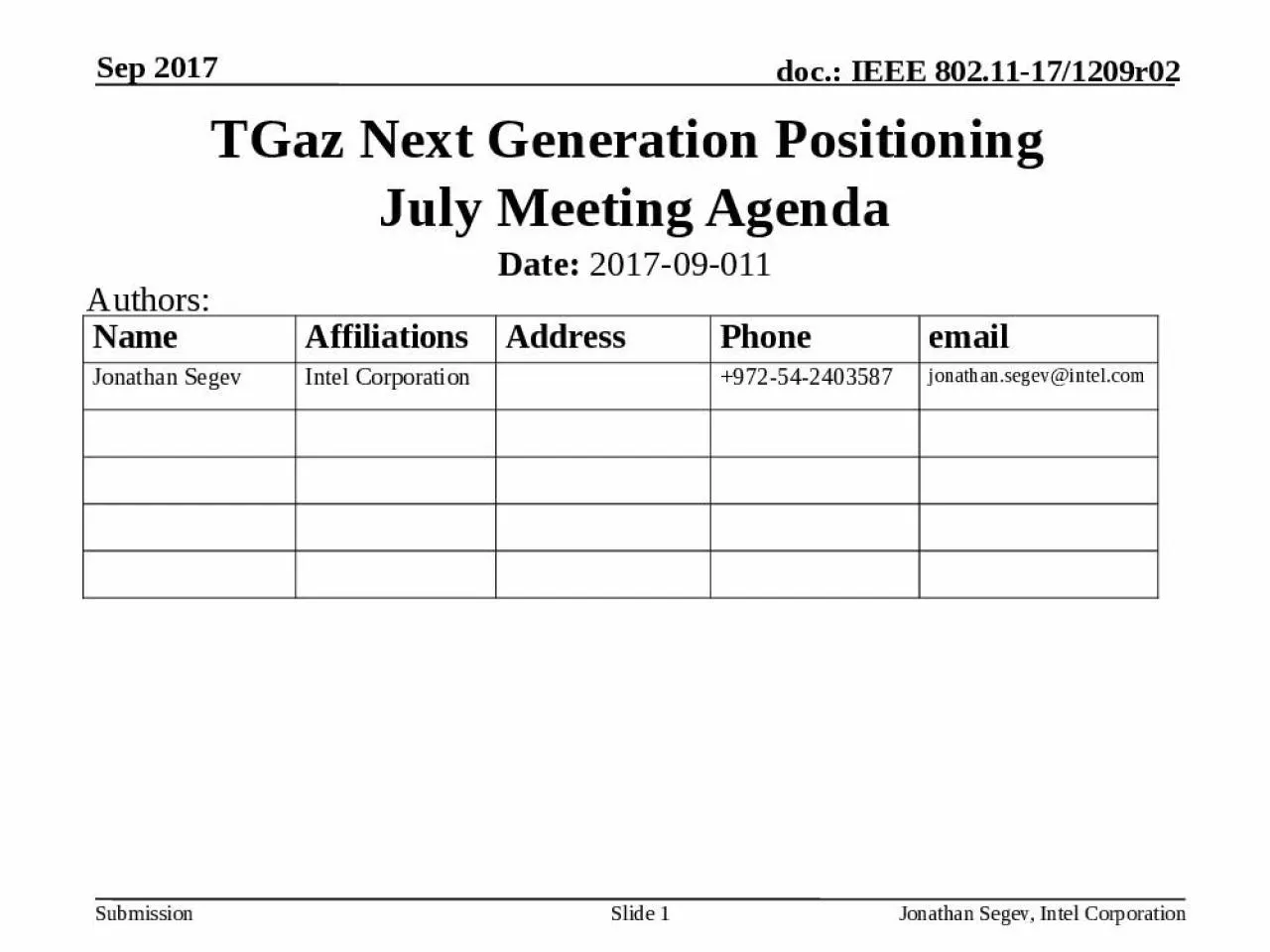 PPT-TGaz Next Generation Positioning July Meeting Agenda