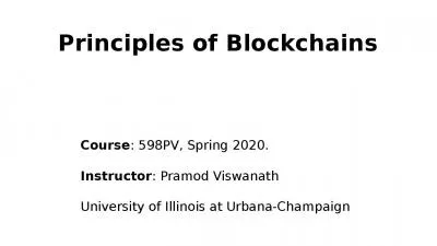 Principles of Blockchains