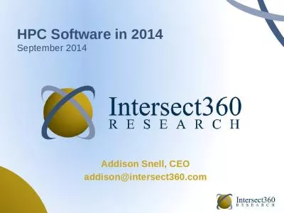 HPC Software in 2014 September 2014