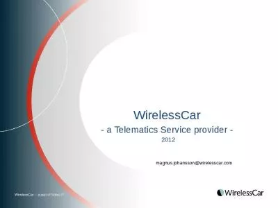 WirelessCar  - a Telematics Service provider -  2012