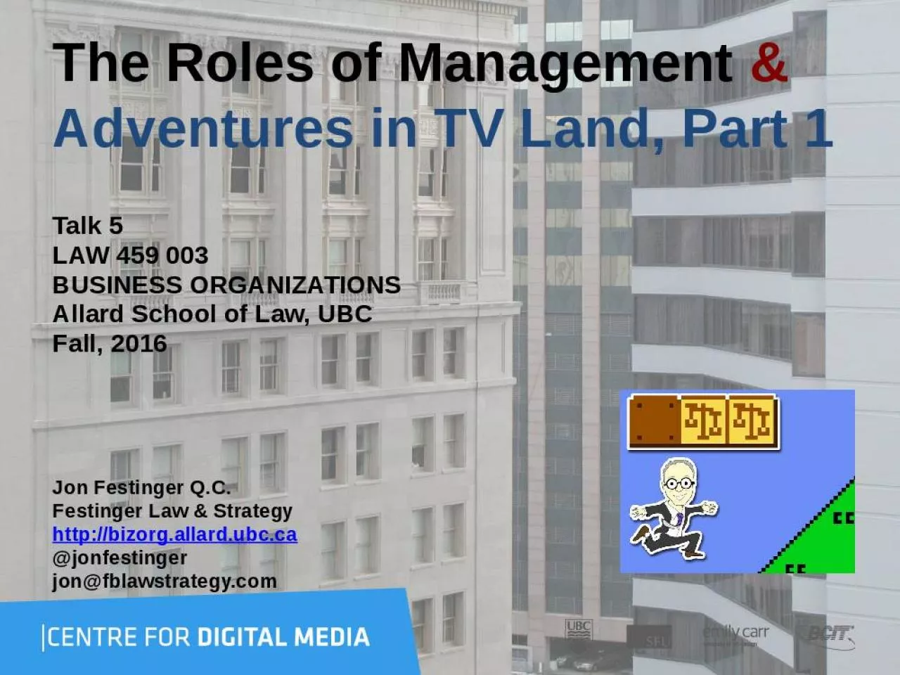 PPT-The Roles of Management & Adventures in TV Land, Part 1