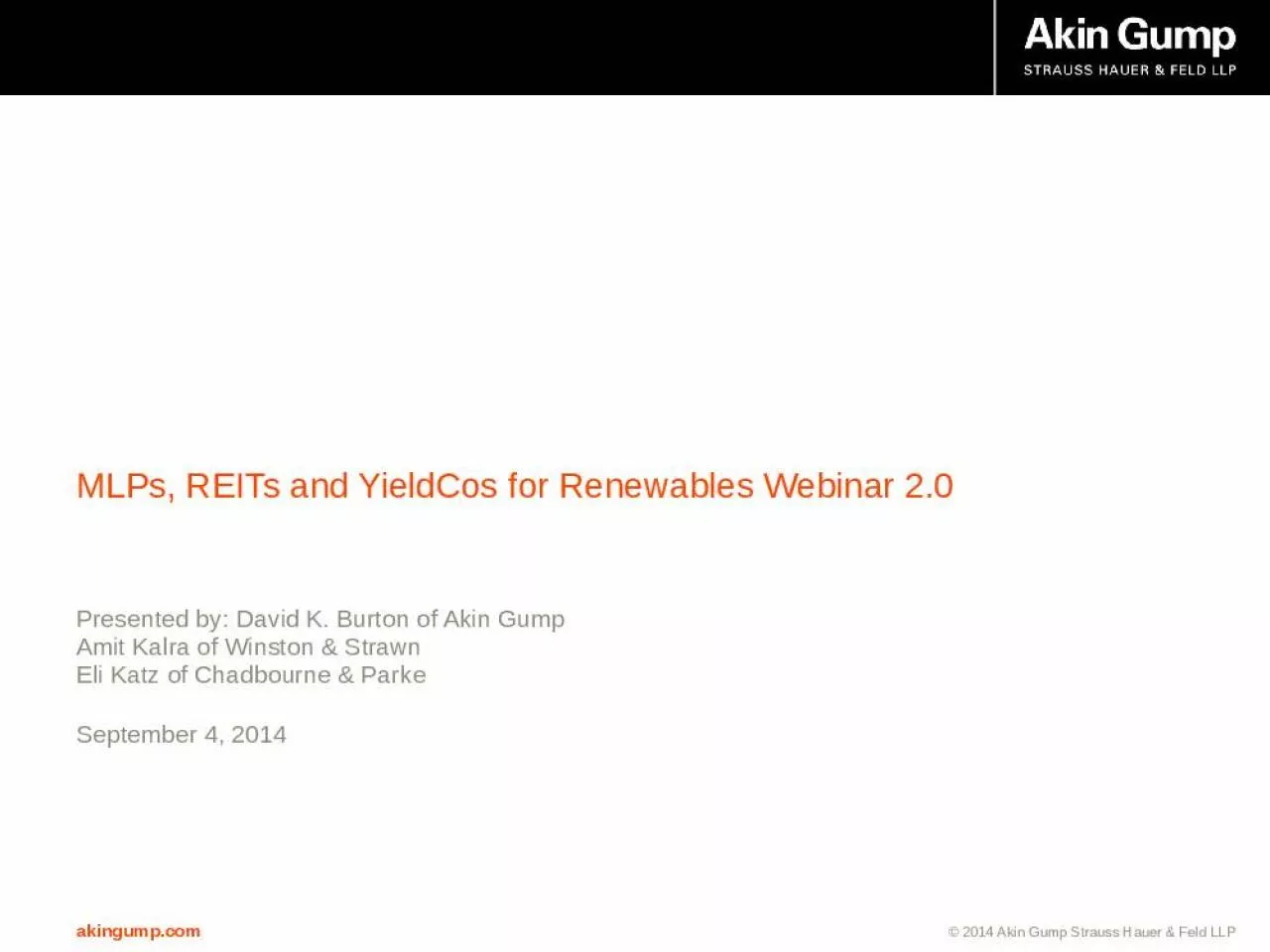 PPT-MLPs, REITs and YieldCos for Renewables Webinar 2.0