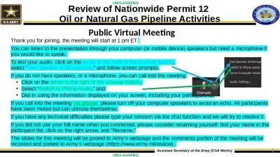 Review of Nationwide Permit 12  Oil or Natural Gas Pipeline Activities