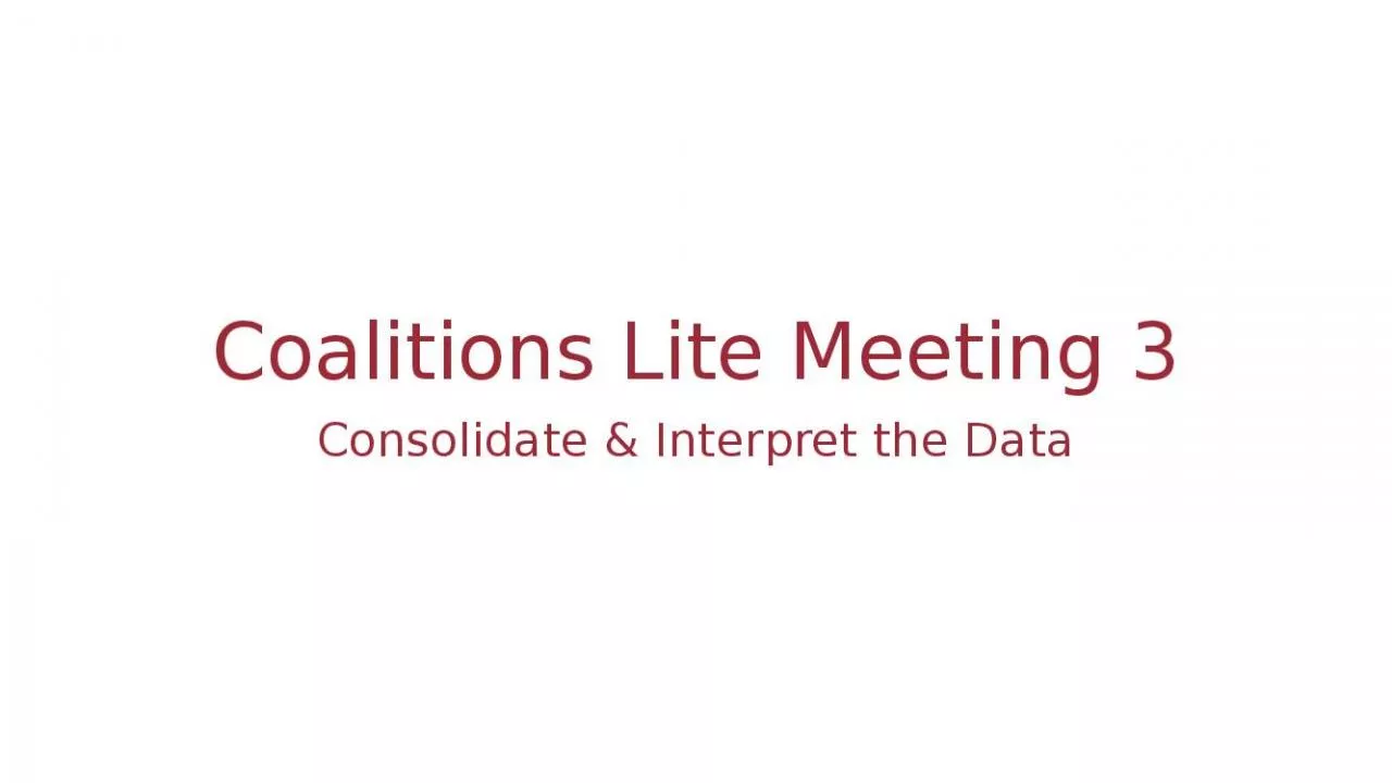 PPT-Coalitions Lite Meeting 3