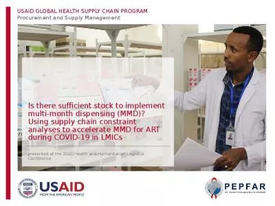 Is there sufficient stock to implement multi-month dispensing (MMD)? Using supply chain constraint analyses to accelerate MMD for ART during COVID-19 in LMICs