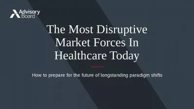 The Most Disruptive Market Forces In Healthcare Today