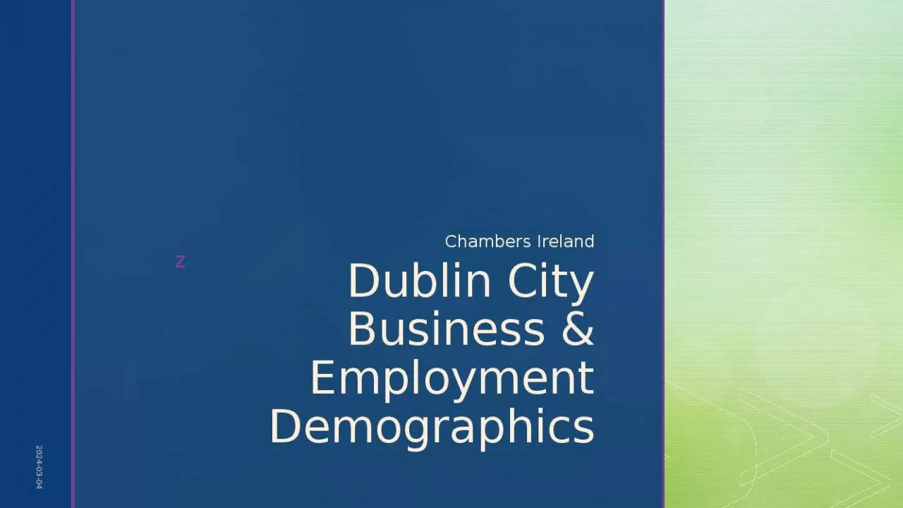 PPT-Dublin City Business & Employment Demographics