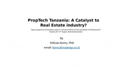 PropTech Tanzania: A Catalyst to Real Estate industry?