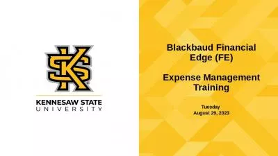 Blackbaud Financial Edge (FE) Expense Management Training