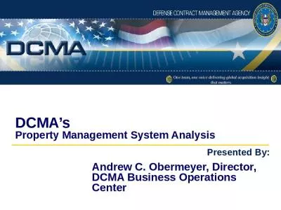 DCMA s Property Management System Analysis