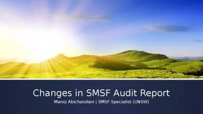 Changes in SMSF Audit Report