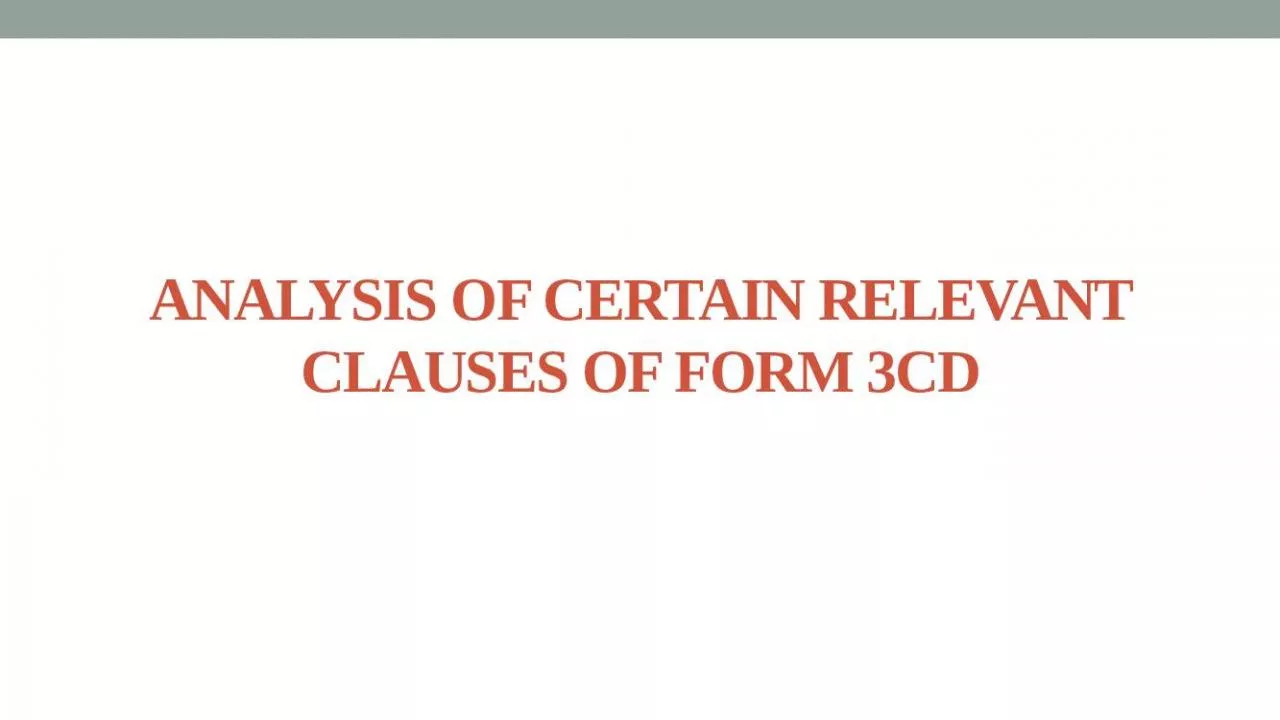 PPT-ANALYSIS OF CERTAIN RELEVANT CLAUSES OF FORM 3CD