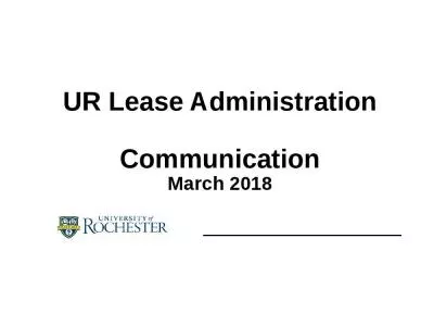 UR Lease Administration Communication March 2018