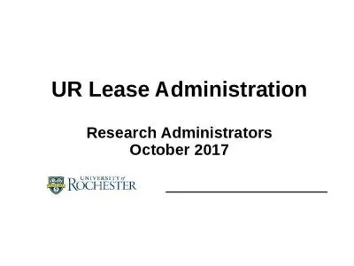 UR Lease Administration Research Administrators October 2017