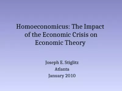 Homoeconomicus: The Impact  of the Economic Crisis on Economic Theory