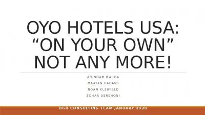 OYO HOTELS USA:  ON YOUR OWN NOT ANY MORE!