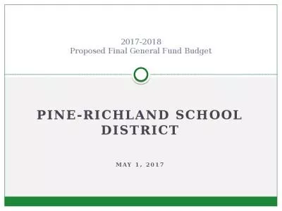 2017-2018 Proposed Final General Fund Budget