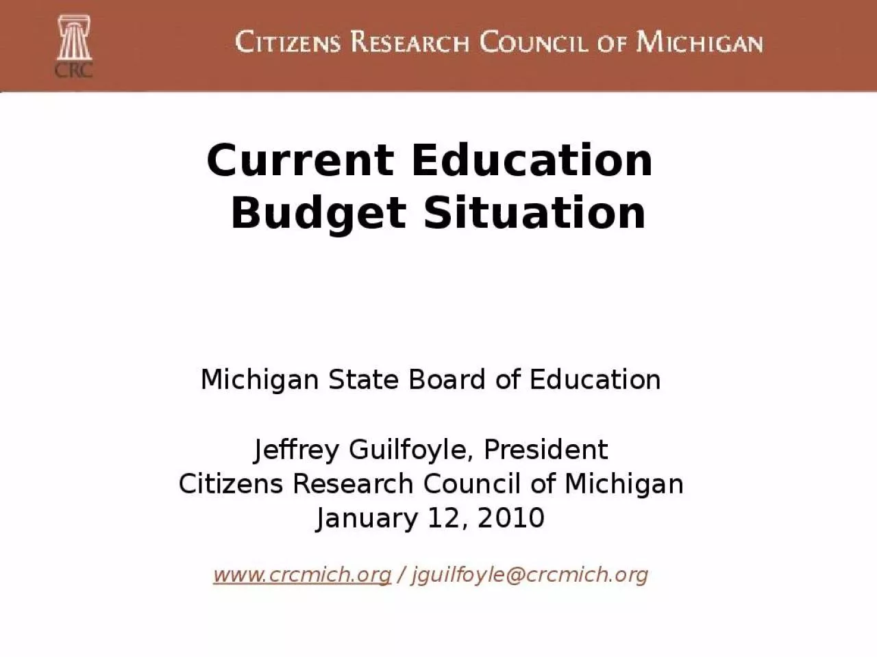 PPT-Current Education Budget Situation