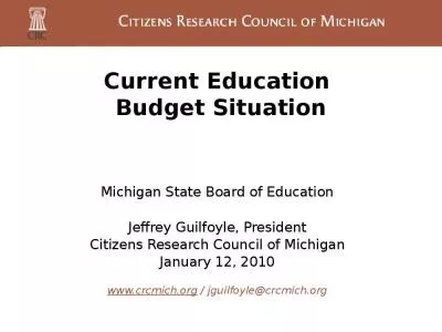 Current Education  Budget Situation