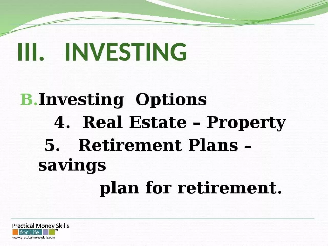 PPT-III. INVESTING