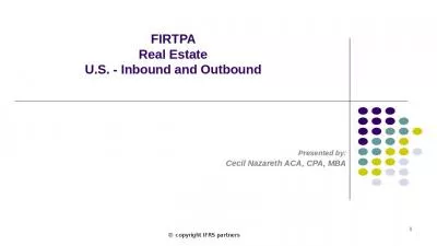 FIRTPA   Real Estate  U.S. - Inbound and Outbound