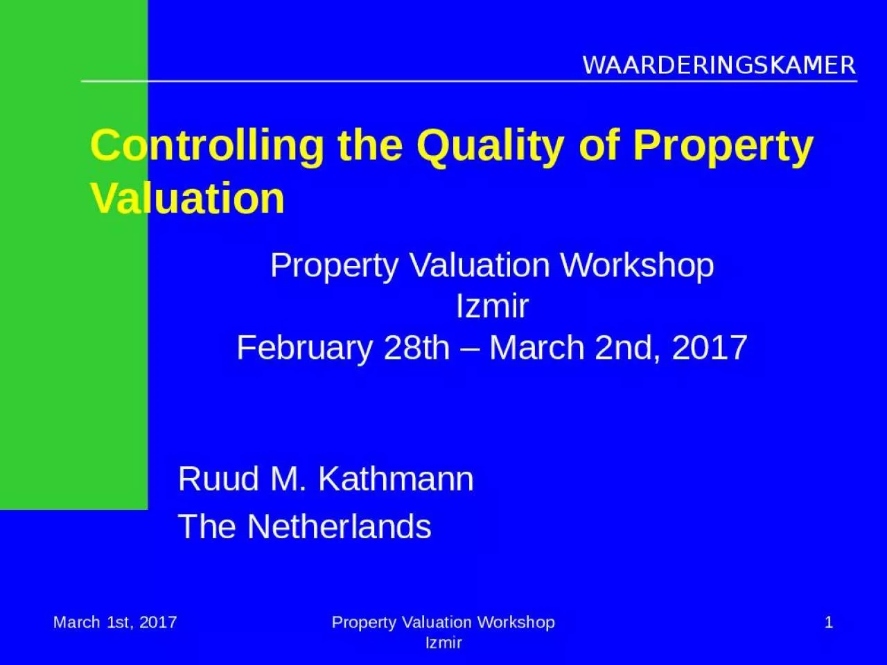 PPT-Controlling the Quality of Property Valuation