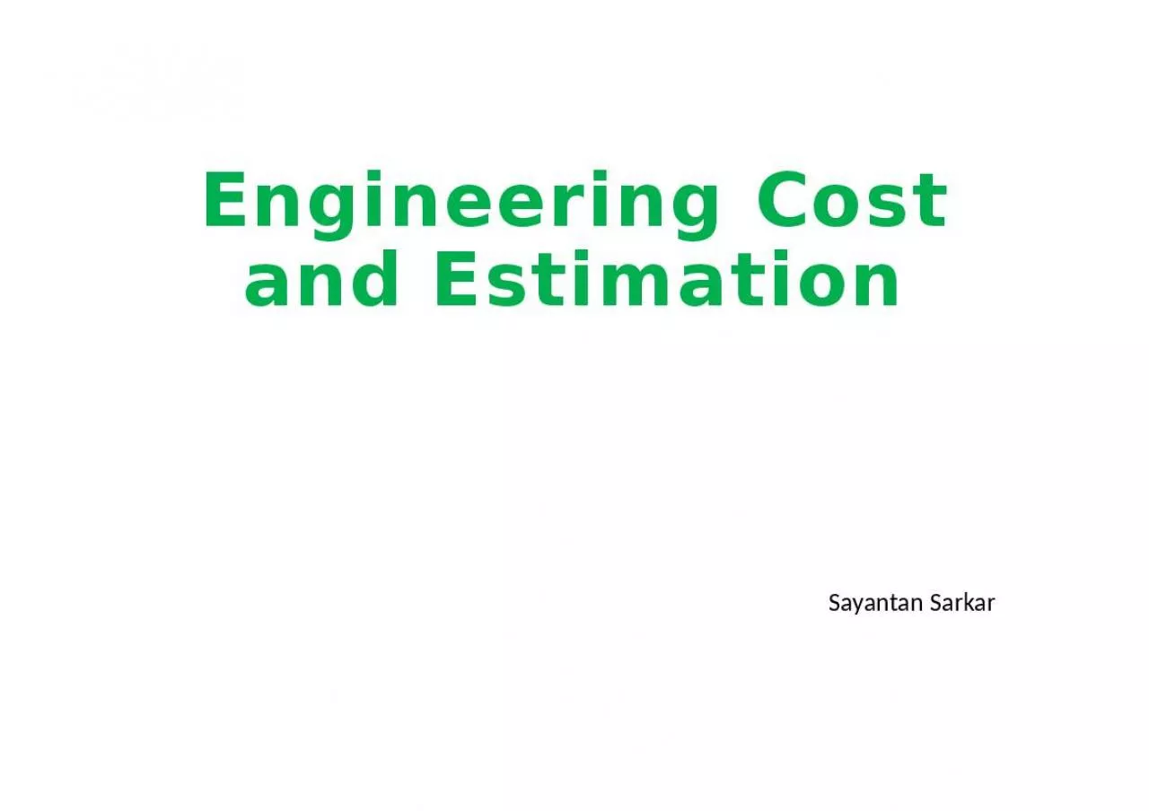 PPT-Engineering Cost and Estimation